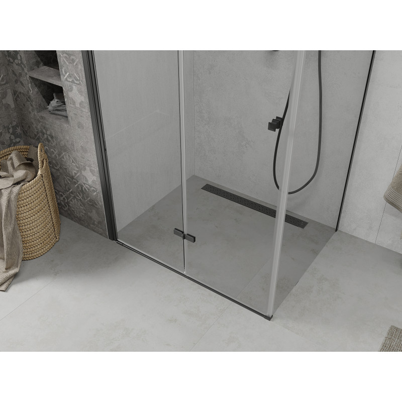 Mexen Lima folding shower enclosure 100 x 120 cm, transparent, black - 856-100-120-70-00