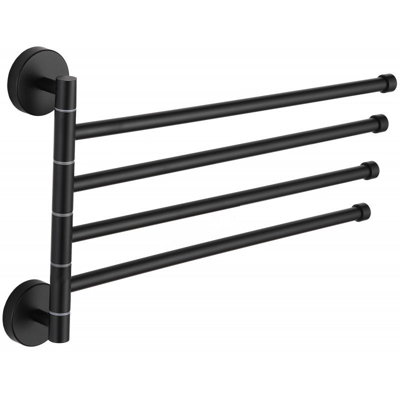 Mexen quadruple swivel towel rack, Black - 7039244-70