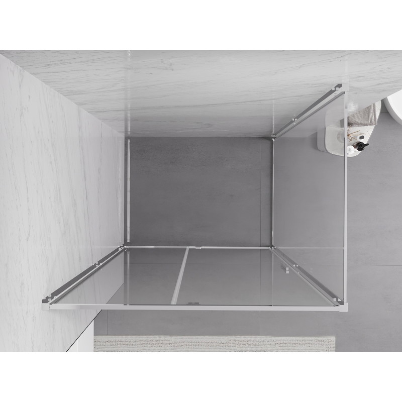 Mexen Exo-R hinged shower enclosure 140 x 80 cm, transparent, chrome - 819-140-080-01-00