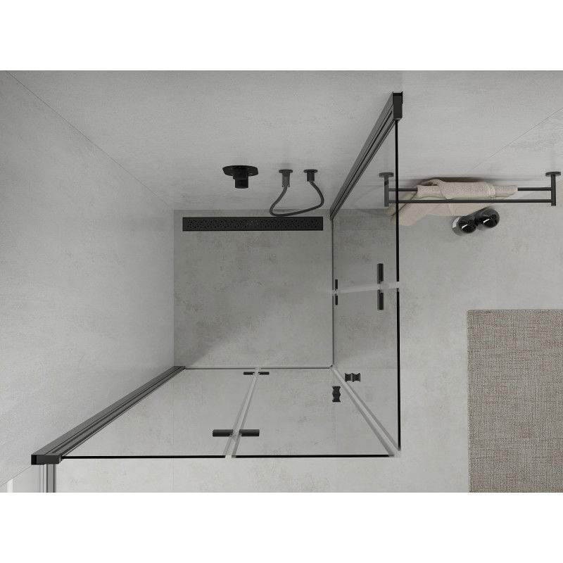 Mexen Lima Duo folding shower cabin 70 x 70 cm, transparent, black - 856-070-070-70-00-02