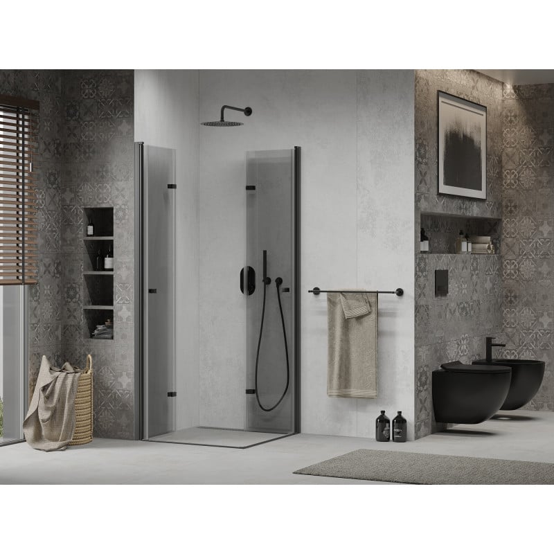Mexen Lima Duo foldable shower cabin 80 x 80 cm, transparent, black - 856-080-080-70-00-02