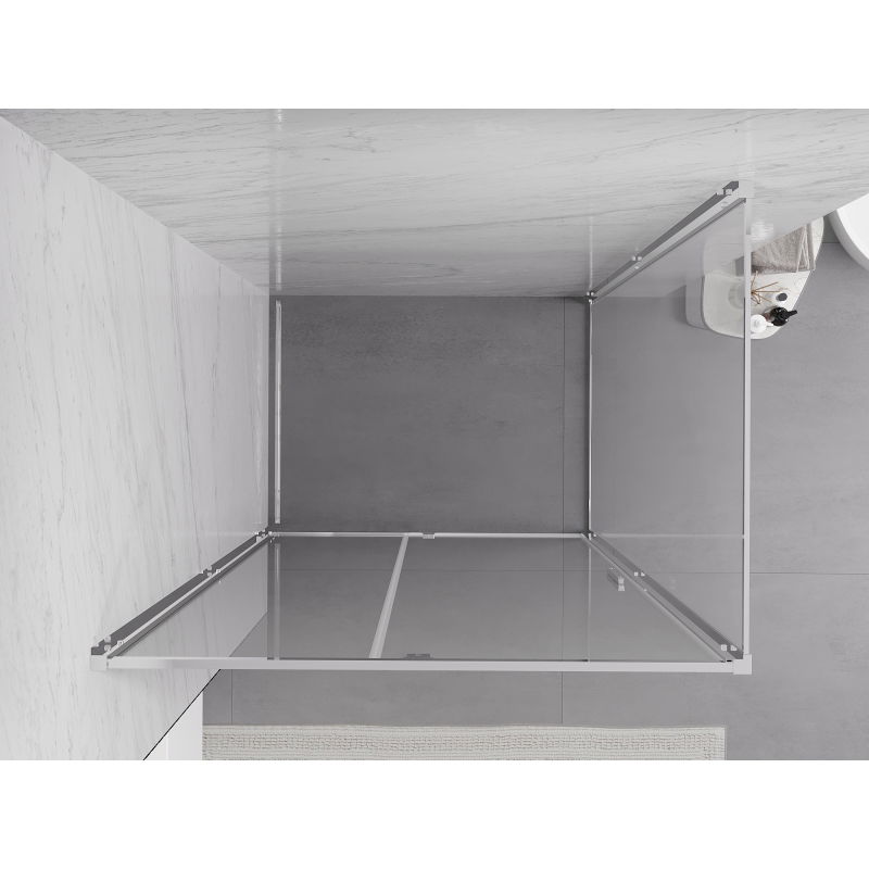 Mexen Exo 125 x 90 cm Swing Shower Enclosure, Transparent, Chrome - 819-125-090-01-00