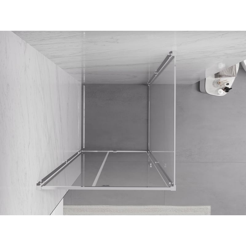 Mexen Exo-R 100 x 100 cm Hinged Shower Enclosure, Transparent, Chrome - 819-100-100-01-00