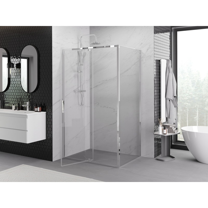 Mexen Exo-R swing shower cabin 120 x 100 cm, transparent, chrome - 819-120-100-01-00