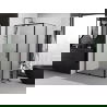 Mexen Exo 155 x 70 cm Pivot Shower Enclosure, Transparent, Black - 819-155-070-70-00