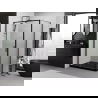 Mexen Exo 155 x 70 cm Pivot Shower Enclosure, Transparent, Black - 819-155-070-70-00