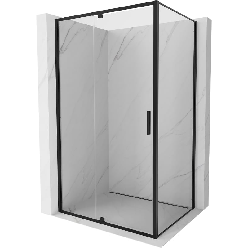 Mexen Exo 155 x 70 cm Pivot Shower Enclosure, Transparent, Black - 819-155-070-70-00