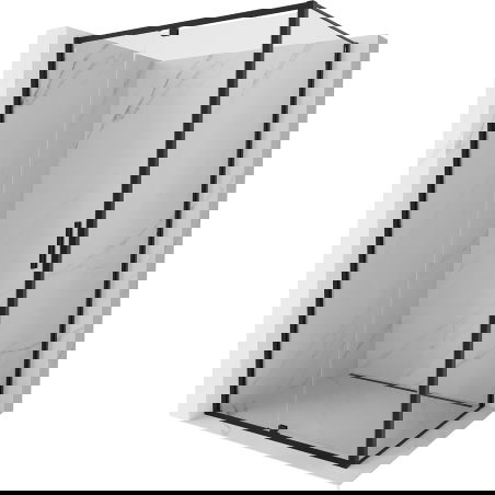 Mexen Exo 155 x 70 cm Pivot Shower Enclosure, Transparent, Black - 819-155-070-70-00