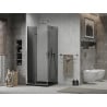 Mexen Lima folding shower enclosure 80 x 80 cm, graphite, chrome + Flat tray, black - 856-080-080-01-40-4070