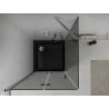 Mexen Lima folding shower cabin 80 x 80 cm, graphite, chrome + Flat shower tray, black - 856-080-080-01-40-4070