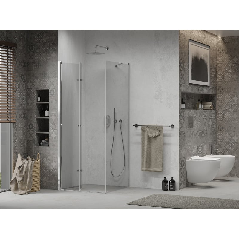 Mexen Lima folding shower enclosure 80 x 80 cm, transparent, chrome - 856-080-080-01-00