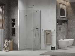 Mexen Lima folding shower enclosure 80 x 80 cm, transparent, chrome - 856-080-080-01-00
