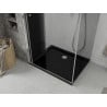 Mexen Lima folding shower cubicle 80 x 100 cm, Graphite, Chrome + shower tray Flat, Black - 856-080-100-01-40-4070