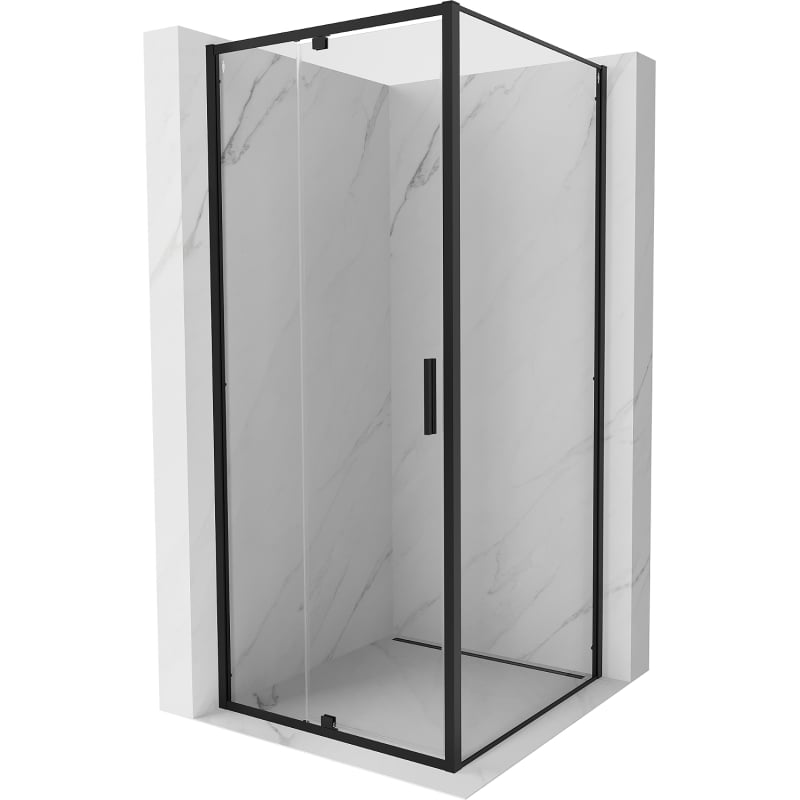Mexen Exo shower enclosure with swing door 90 x 90 cm, transparent, black - 819-090-090-70-00