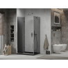 Mexen Lima foldable shower cabin 90 x 100 cm, graphite, chrome + Flat tray, black - 856-090-100-01-40-4070