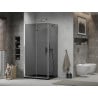 Mexen Lima 90 x 100 cm Foldable Shower Cabin, Graphite, Chrome + Flat Black Shower Tray - 856-090-100-01-40-4070