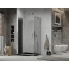 Mexen Lima foldable shower cabin 90 x 100 cm, graphite, chrome + Flat tray, black - 856-090-100-01-40-4070