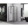 Mexen Exo-R hinged shower cabin 95 x 95 cm, transparent, black - 819-095-095-70-00