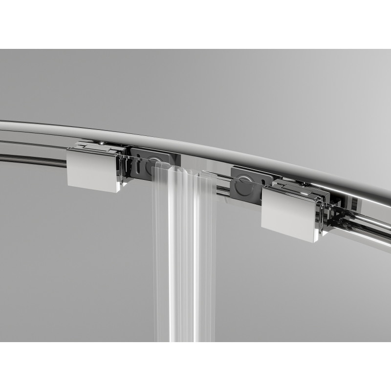 Mexen Exo-S Duo asymmetric semicircular sliding shower cabin 100 x 90 cm, transparent, chrome - 8132-100-090-01-00
