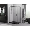 Mexen Exo 110 x 100 cm Hinged Shower Enclosure, Transparent, Black - 819-110-100-70-00