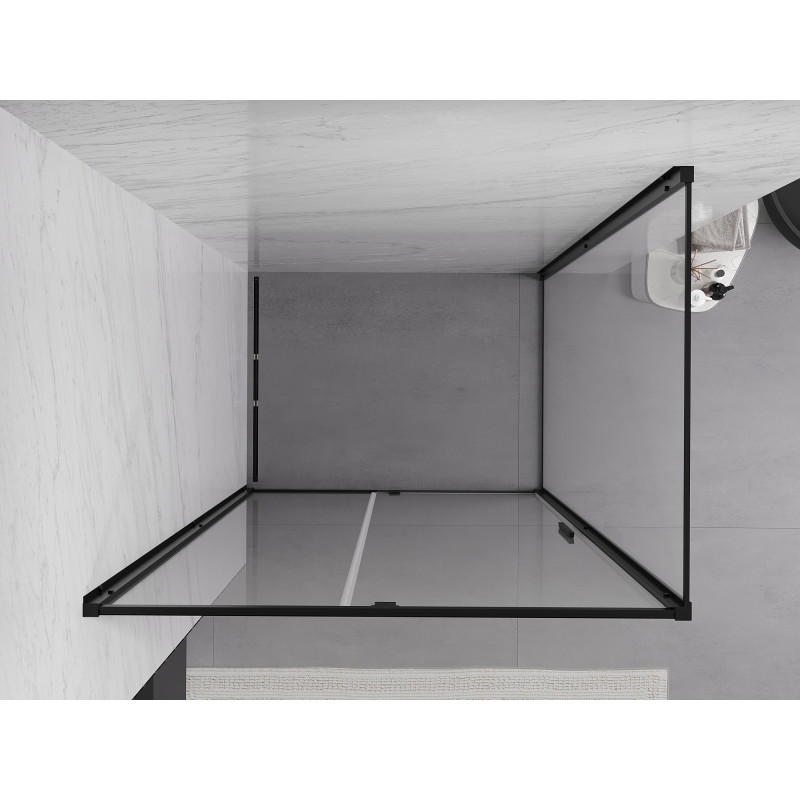 Mexen Exo-R swing shower cabin 125 x 100 cm, transparent, black - 819-125-100-70-00
