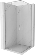 Mexen Exo-R Duo square swing shower cabin 90 x 90 cm, transparent, chrome - 8110-090-090-01-00