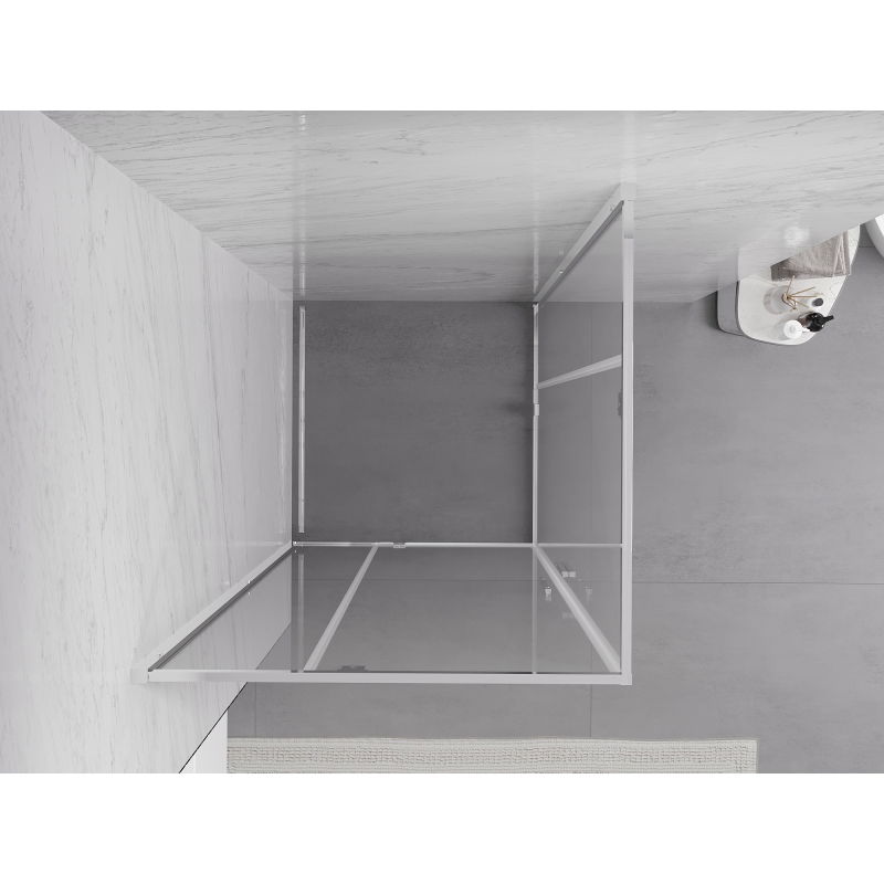 Mexen Exo squared shower enclosure with pivot door 80 x 80 cm, transparent, chrome - 8110-080-080-01-00