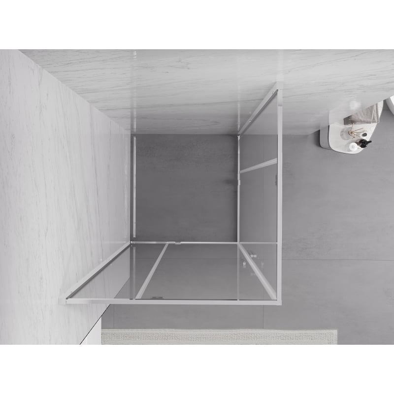 Mexen Exo square shower enclosure with hinged door 100 x 100 cm, transparent, chrome - 8110-100-100-01-00