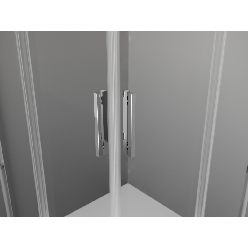Mexen Exo-R Duo square swing shower cabin 100 x 100 cm, transparent, chrome - 8110-100-100-01-00