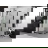 Mexen Exo square pivot shower cabin 70 x 70 cm, transparent, black - 8110-070-070-70-00