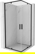 Mexen Exo square hinged shower cabin 80 x 80 cm, transparent, black - 8110-080-080-70-00