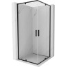 Mexen Exo-R Duo Square Hinged Shower Enclosure 90 x 90 cm, Transparent, Black - 8110-090-090-70-00