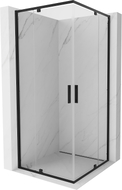 Mexen Exo-R Duo Square Hinged Shower Enclosure 90 x 90 cm, Transparent, Black - 8110-090-090-70-00