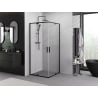 Mexen Exo square hinged shower cabin 90 x 90 cm, transparent, black - 8110-090-090-70-00
