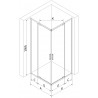 Mexen Exo-R Duo square swing shower cabin 80 x 80 cm, transparent, black - 8110-080-080-70-00
