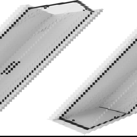 Mexen Exo square hinged shower enclosure 100 x 100 cm, transparent, black - 8110-100-100-70-00
