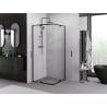 Mexen Exo square hinged shower cabin 90 x 90 cm, transparent, black - 8110-090-090-70-00