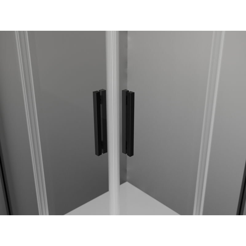 Mexen Exo square hinged shower cabin 80 x 80 cm, transparent, black - 8110-080-080-70-00