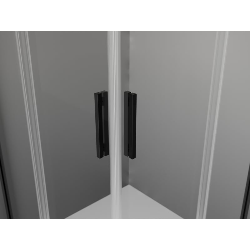 Mexen Exo square hinged shower cabin 90 x 90 cm, transparent, black - 8110-090-090-70-00