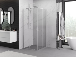 Mexen Exo square sliding shower cabin 70 x 70 cm, transparent, chrome - 8111-070-070-01-00