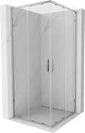 Mexen Exo-S Duo square sliding shower cabin 80 x 80 cm, transparent, chrome - 8111-080-080-01-00
