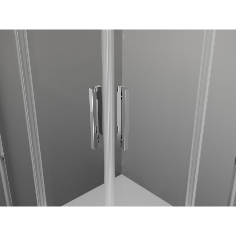 Mexen Exo Square Sliding Shower Cabin 100 x 100 cm, Transparent, Chrome - 8111-100-100-01-00