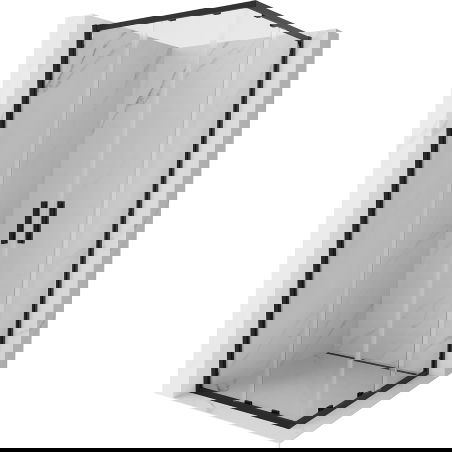 Mexen Exo sliding square shower enclosure 70 x 70 cm, transparent, black - 8111-070-070-70-00