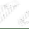 Mexen Exo Square Sliding Shower Cabin 70 x 70 cm, Transparent, Black - 8111-070-070-70-00