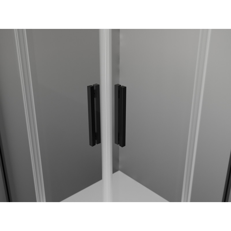 Mexen Exo-S Duo square sliding shower cabin 80 x 80 cm, transparent, black - 8111-080-080-70-00