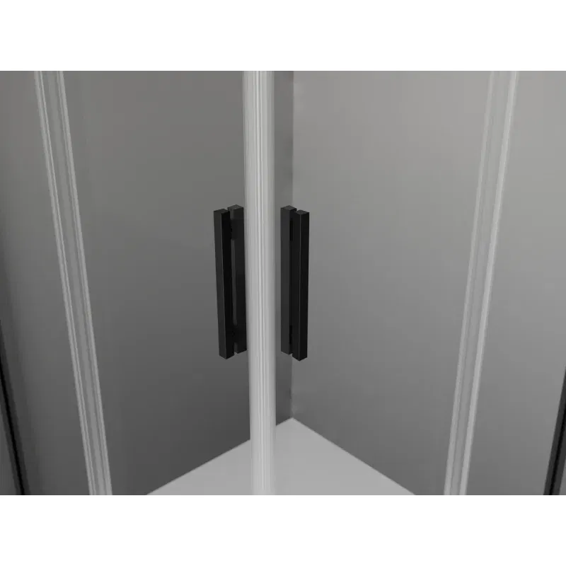 Mexen Exo square sliding shower cabin 80 x 80 cm, transparent, black - 8111-080-080-70-00