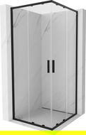 Mexen Exo square sliding shower cabin 100 x 100 cm, transparent, black - 8111-100-100-70-00