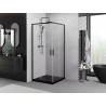 Mexen Exo-S Duo square sliding shower cabin 100 x 100 cm, transparent, black - 8111-100-100-70-00