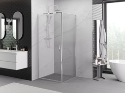 Mexen Exo-BR pivot shower cabin 70 x 70 cm, transparent, chrome - 8181-070-070-01-00