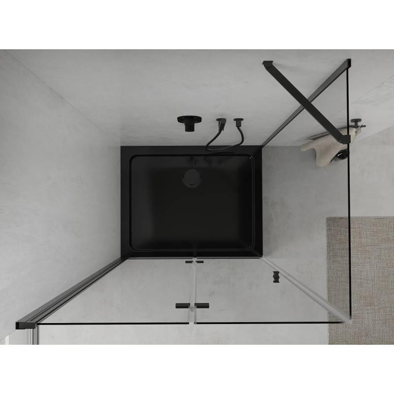 Mexen Lima folding shower cabin 90 x 120 cm, transparent, black + Flat tray, black - 856-090-120-70-00-4070B
